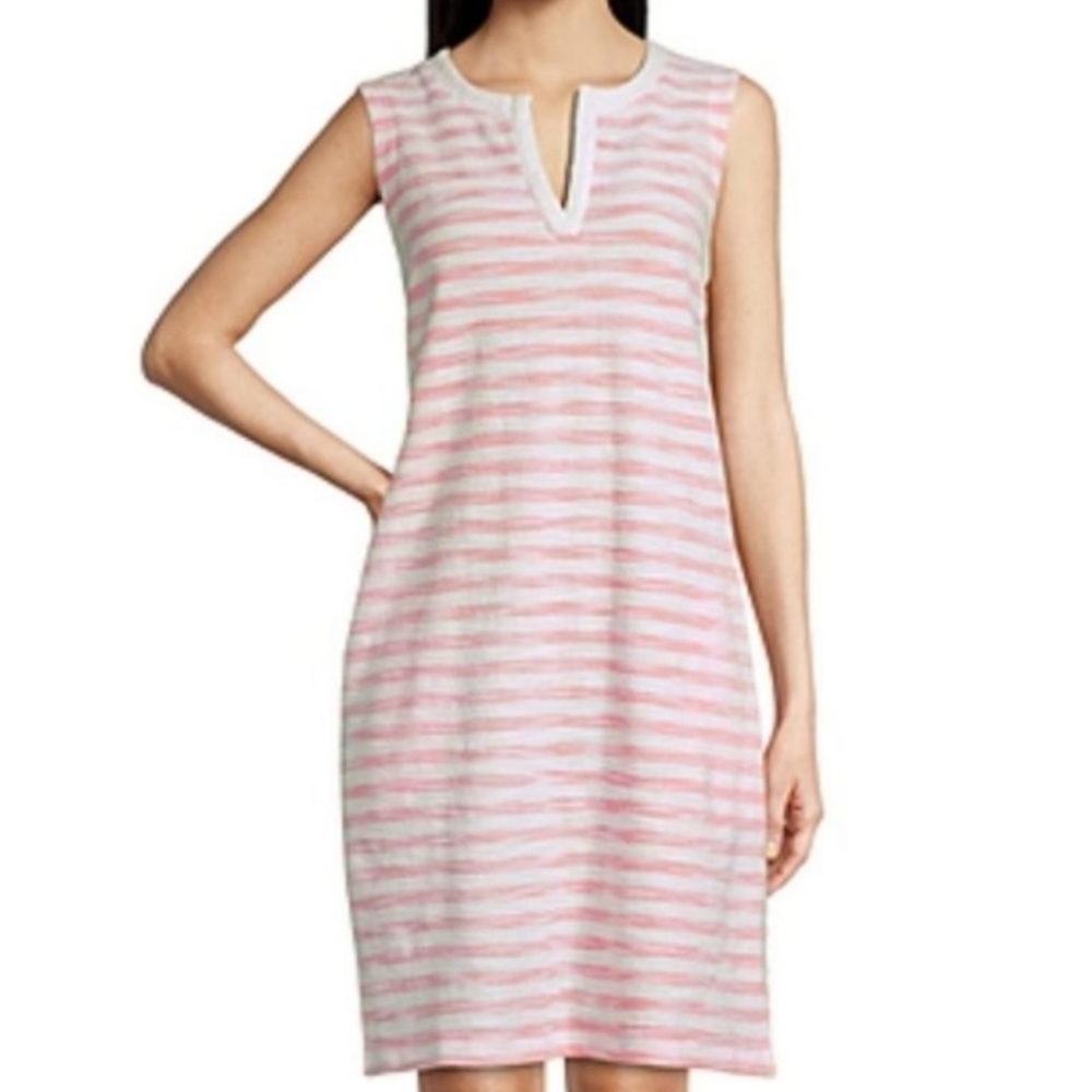 NWOT Dress Liz Claiborne Striped Sleeveless Shift Knee Length 5X Plus Pullover - Picture 5 of 5
